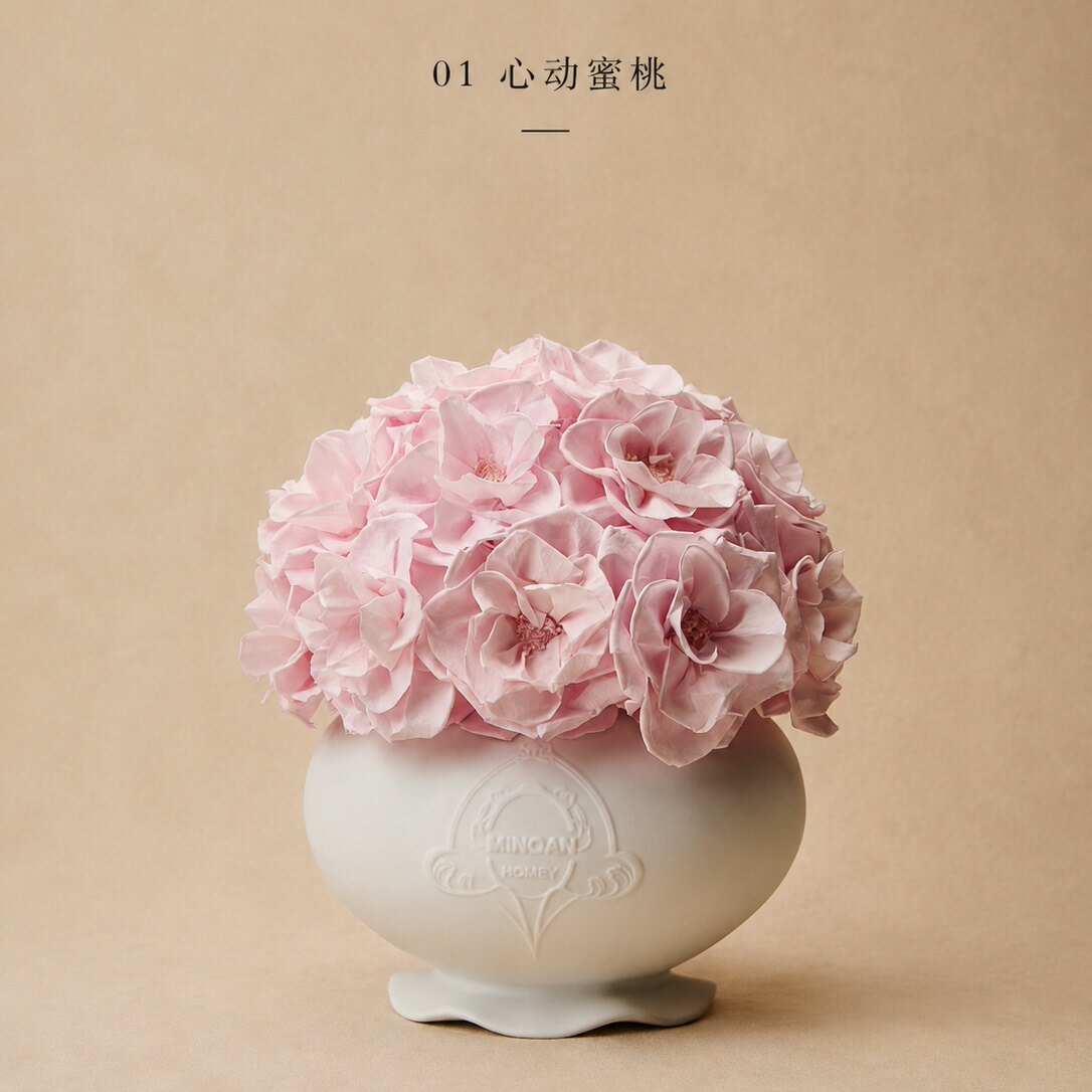 米诺恩&bull;馥郁浆果系列永生玫瑰&bull;蜜桃蓝莓乌梅色餐桌花高端赠礼