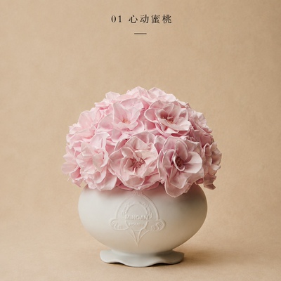 米诺恩•馥郁浆果系列永生玫瑰•蜜桃蓝莓乌梅色餐桌花高端赠礼