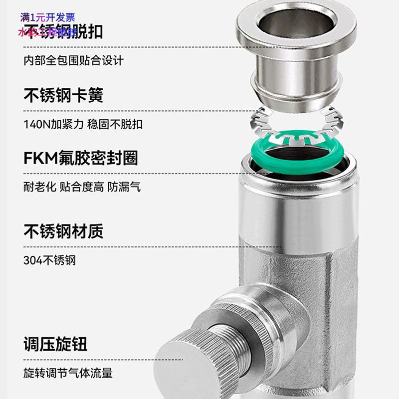 304不锈钢气动调速节流阀可气管