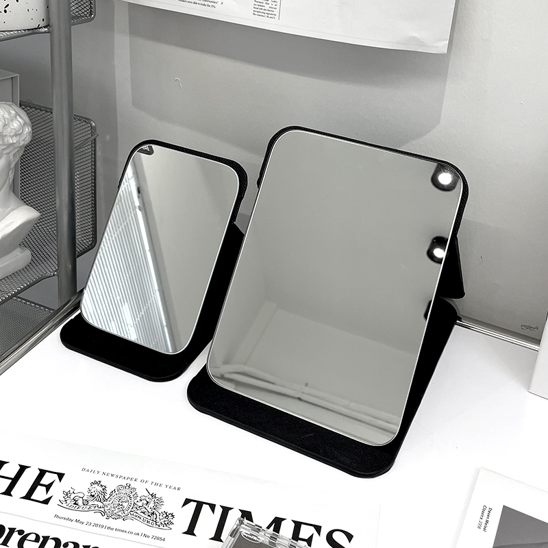 折叠小镜子化妆镜便携学生宿舍男士专用台式桌面可立梳妆大号家用