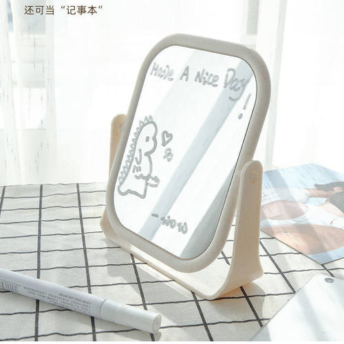 台式双面旋转化妆镜台式小镜子居家宿舍高清公主镜方圆四色可选择