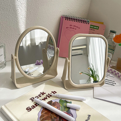 台式化妆镜ins风网红少女心桌面家用可立宿舍学生梳妆镜双面镜子
