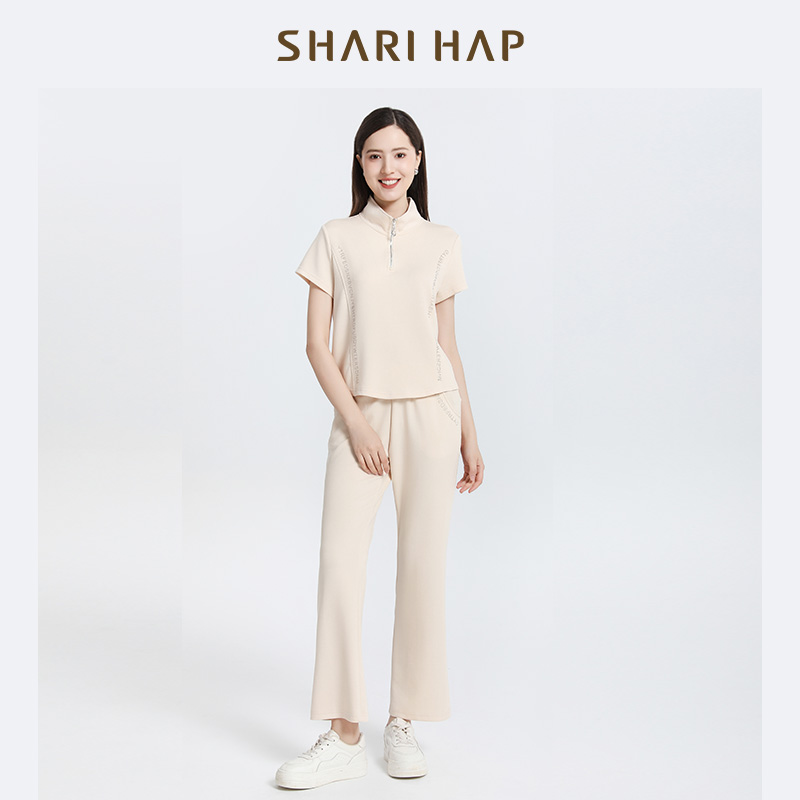 SHARI HAP中年媽媽休閑運動套裝洋氣減齡夏裝新款兩件套大碼正品