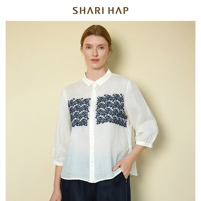 SHARI HAP苎麻防晒衬衣女高级感轻奢减龄洋气夏季新款均码衬衫