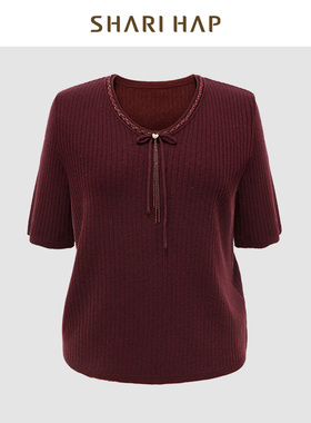 SHARI HAP低圆领中袖衫