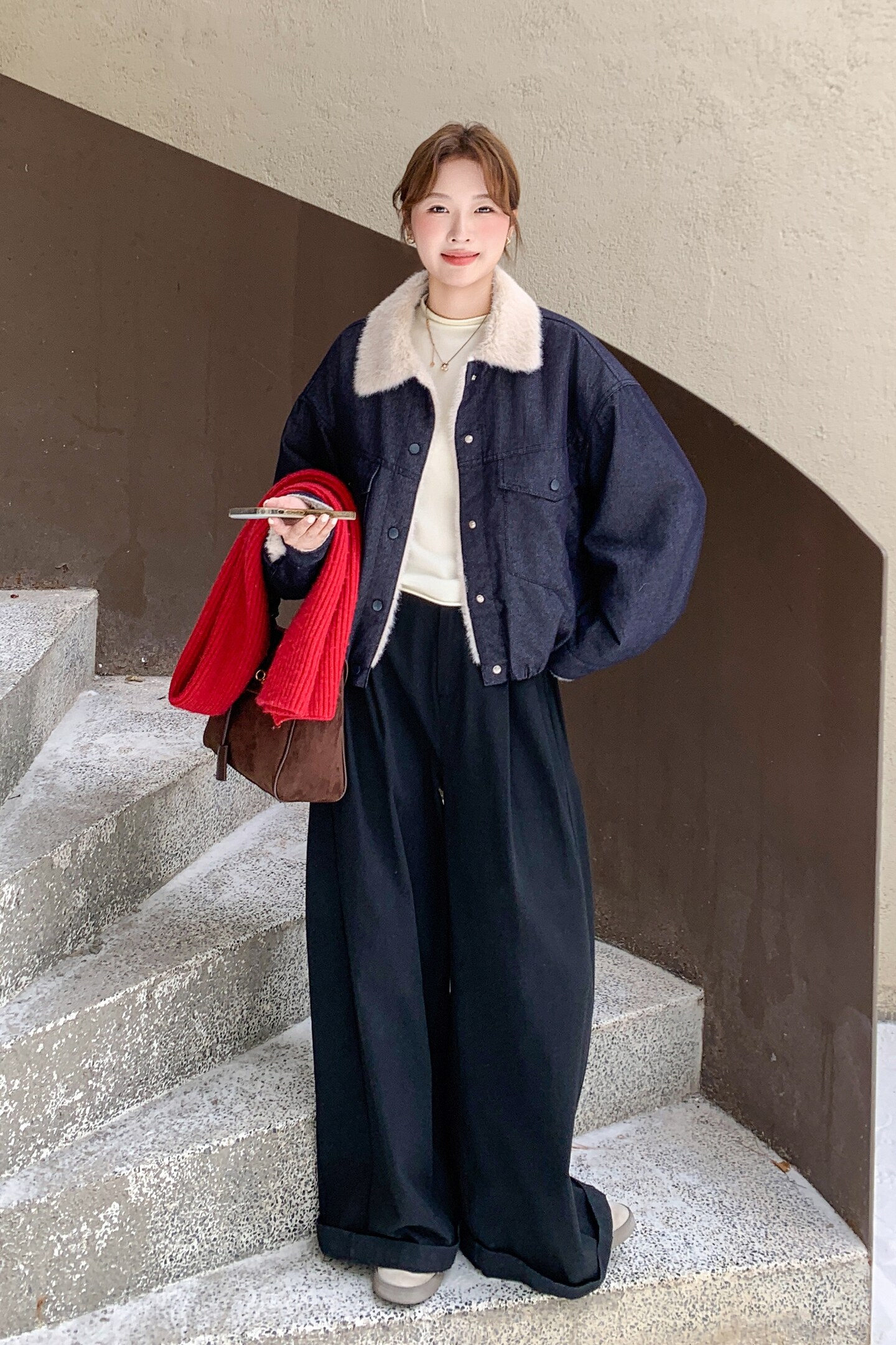深蓝色加绒加厚牛仔外套女2025冬新款美式复古小个子工装棉服夹克,女装棉衣/棉服,2C211