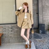 新品25秋拼皮风衣外套+半身裙套装2C211-983-P195控278，女装套装/套裙，2C211