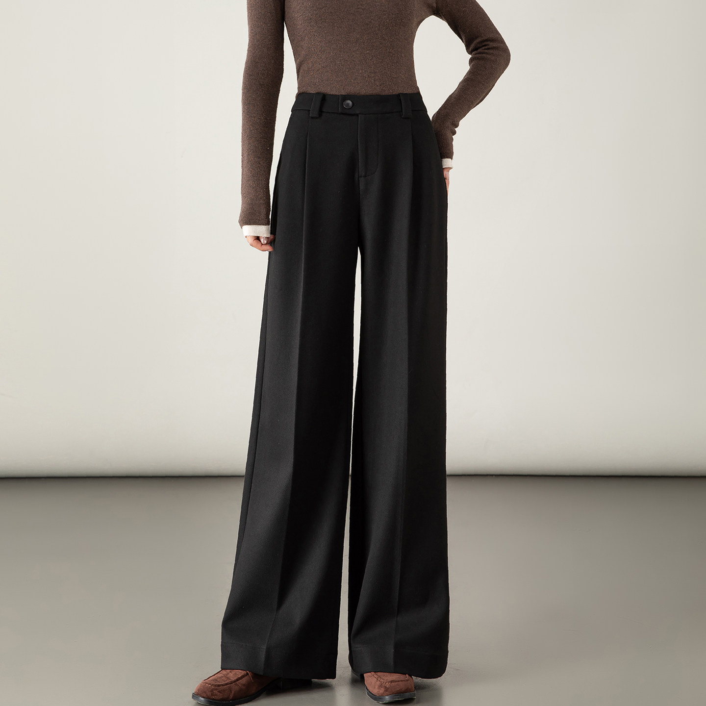 月非雪2025秋冬新款女西装阔腿裤直筒裤仿毛呢高腰显瘦职业长裤子,女装/女士精品,西装裤/正装裤,淘宝优惠券,粉丝福利购,淘宝优惠卷