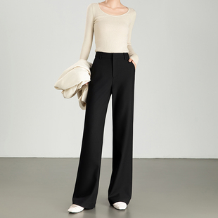 微喇长裤 机洗免烫超模神裤 新款 女2025秋季 子 垂坠感直筒型微喇叭裤