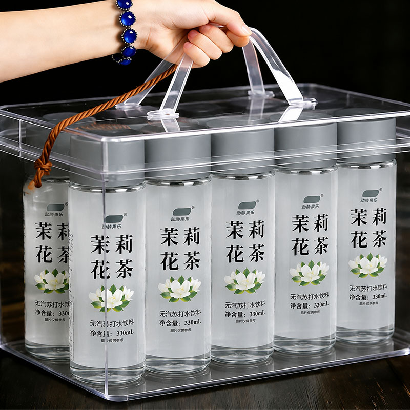 茉莉花茶味无汽苏打水饮料整箱330ml*12瓶0糖0脂0卡清爽解渴饮水