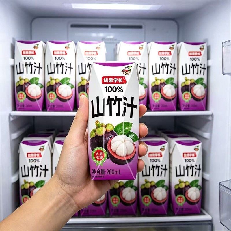【整箱12瓶】100%山竹汁饮料0添加蔗糖0色素果汁200ml/瓶新日期