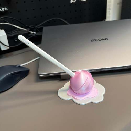 融化的棒棒糖笔架apple pencil笔架办公桌学习桌面摆件3d打印笔筒