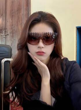发箍太墨镜女款辣妹豹纹性感太阳镜潮酷户外防晒二合一便携式眼镜