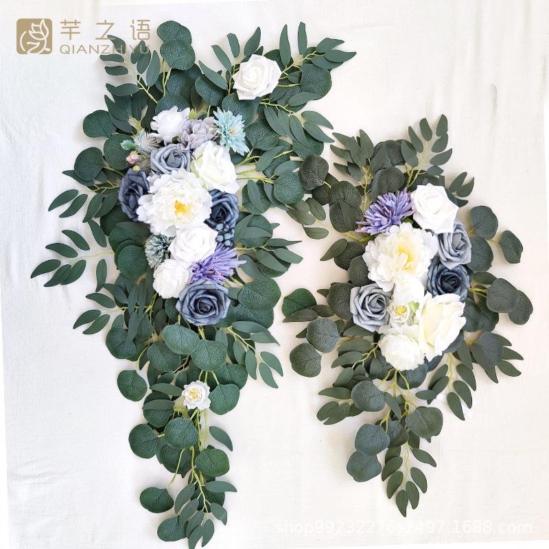 新品门婚楣花角花手仿真花礼饰花艺拱门花水牌花装工仿真节庆饰品