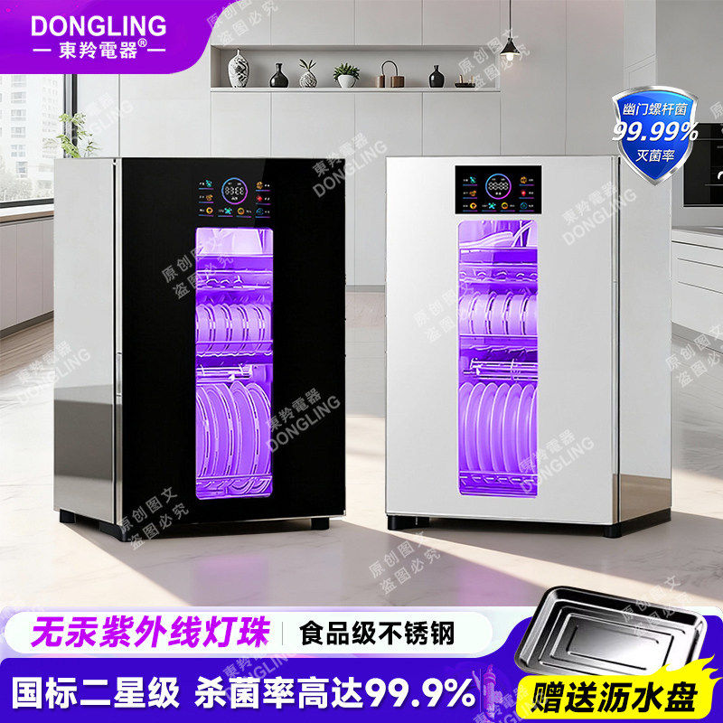 日本东羚消毒柜家用餐具碗筷柜小型厨房紫外线高温免沥水台式二星