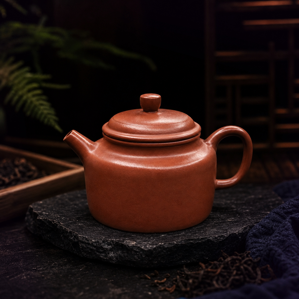 宜兴紫砂壶德钟壶朱泥工夫茶具半手工精修150ml