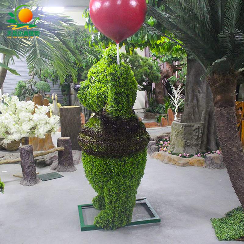 天昆仿真动物熊绿雕 公园仿真植物造景 米兰草皮装饰摆件绿雕造型