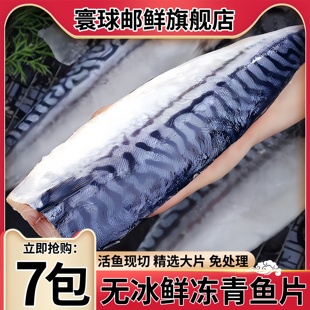 新鲜青花鱼冷冻新鲜青花鱼片日式盐渍新鲜整条鲐鲭鱼烤青占鱼商用