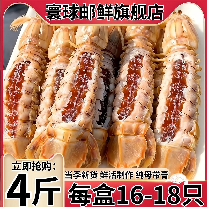 熟冻皮皮虾超大带黄虾爬子濑尿虾富贵虾特大母虾海鲜水产商用批发
