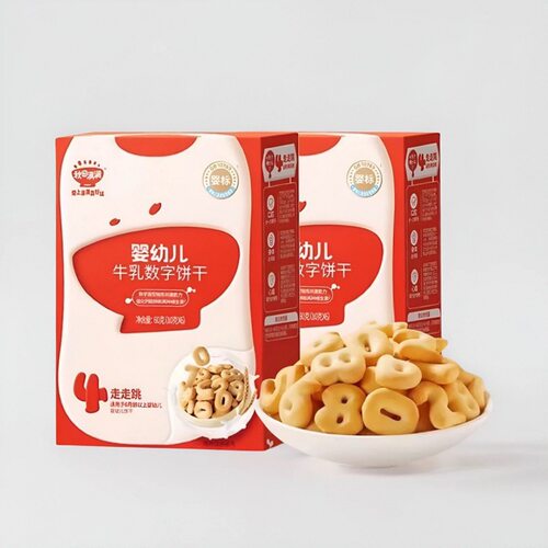 婴幼儿牛乳数字饼干识字钙铁锌饼