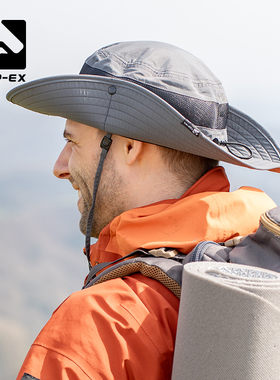 topex大头围登山帽男夏户外钓鱼帽防紫外线遮阳帽透气速干渔夫帽
