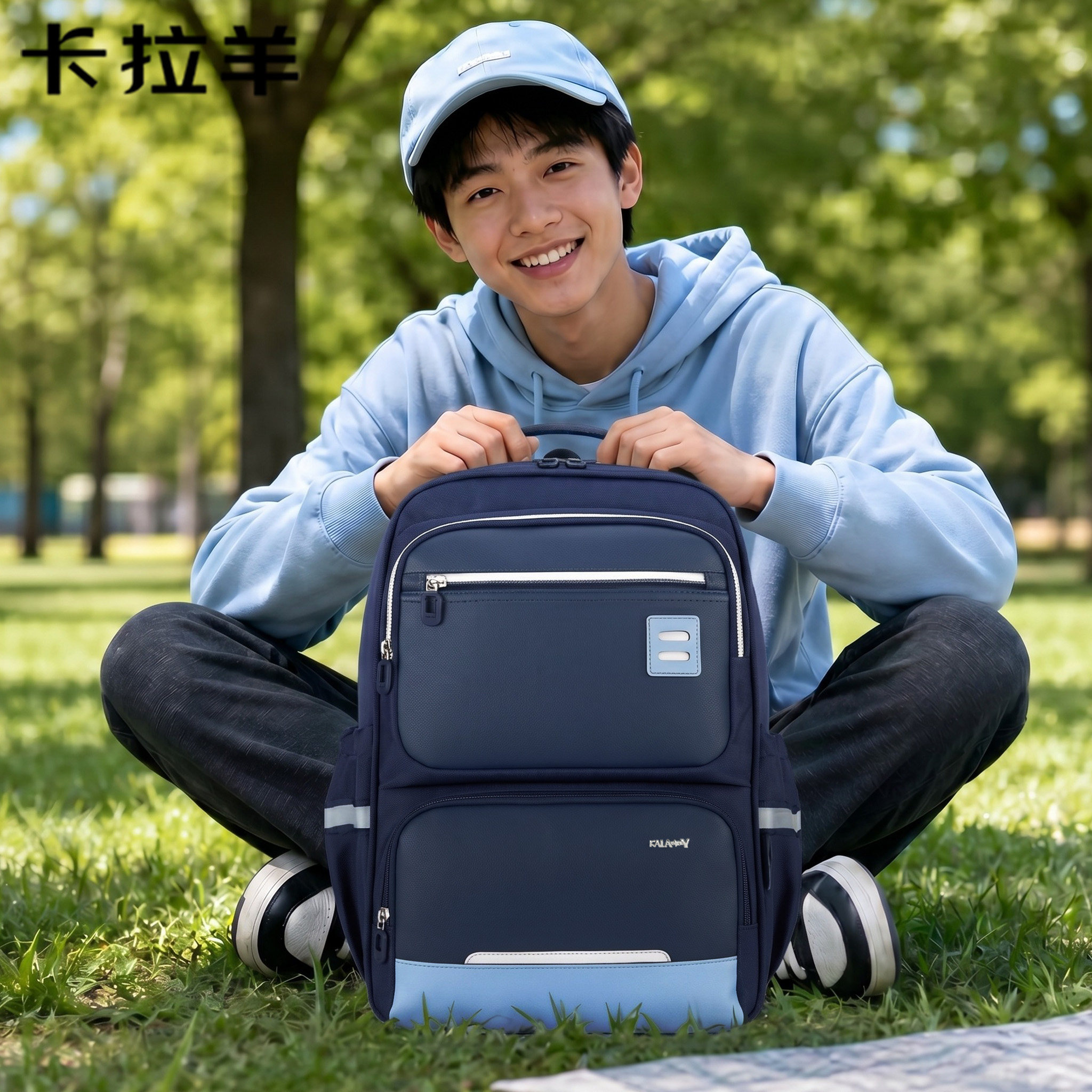 卡拉羊旅行双肩包2026新款男生图片