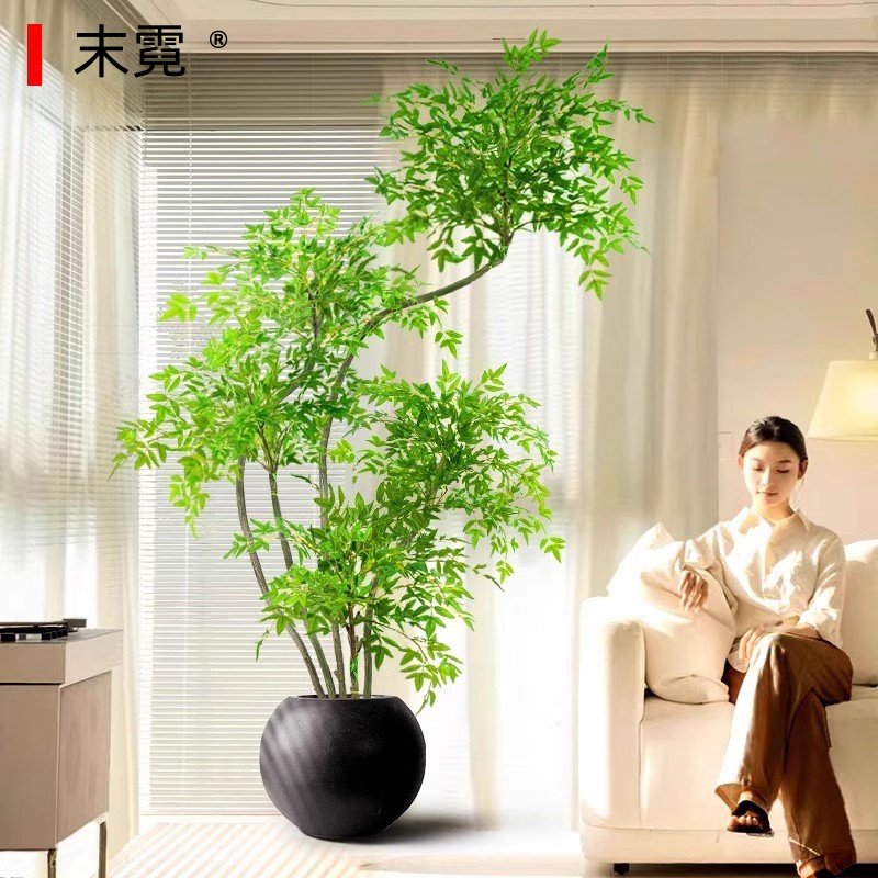 南天竹仿真绿植高级感客厅图片