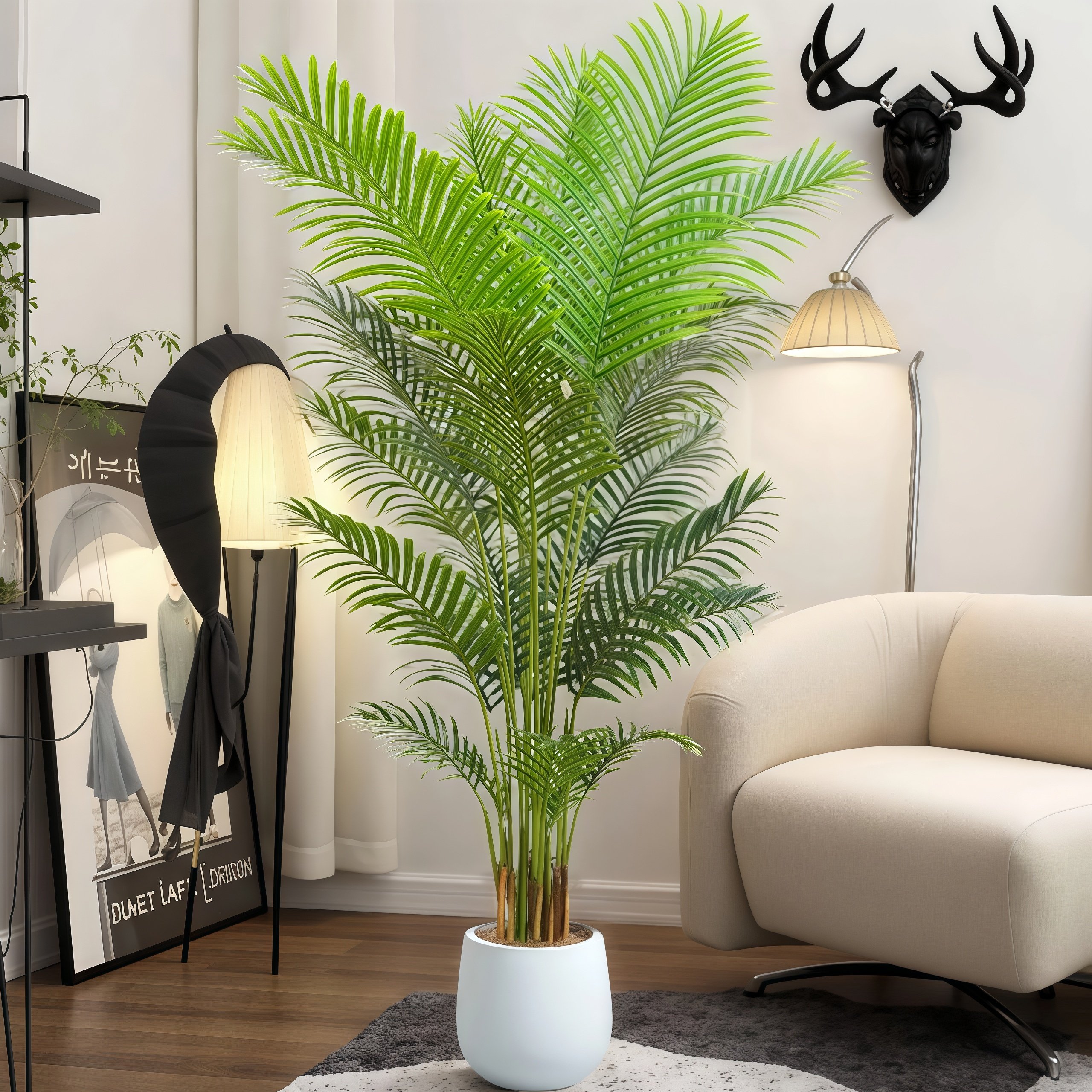 仿真绿植高端轻奢散尾葵落地盆栽假绿植室内客厅装饰摆件仿生植物,家居饰品,仿真植物盆景,淘宝优惠券,粉丝福利购,淘宝优惠卷