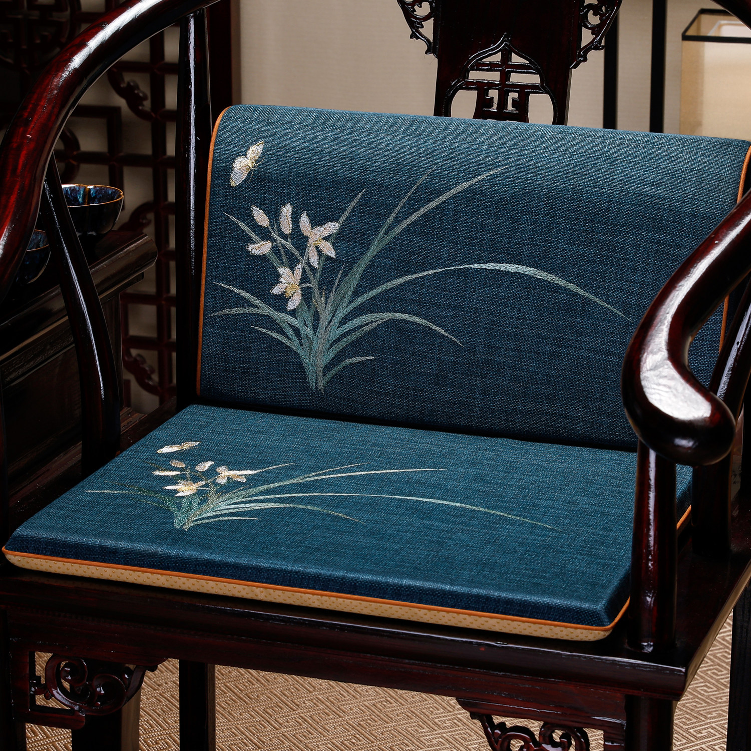 红木沙发坐垫实木家俱新中式太师圈椅中式椅子木椅茶椅垫防滑加厚