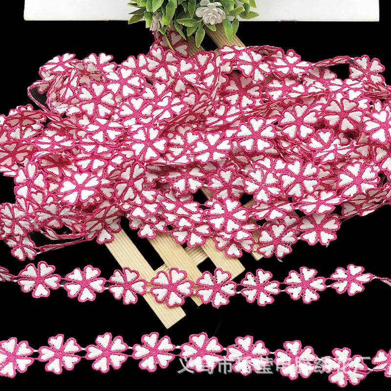 新品现货供应料多色水溶花边小雏菊服饰家帘居窗沙辅DI发Y刺绣花