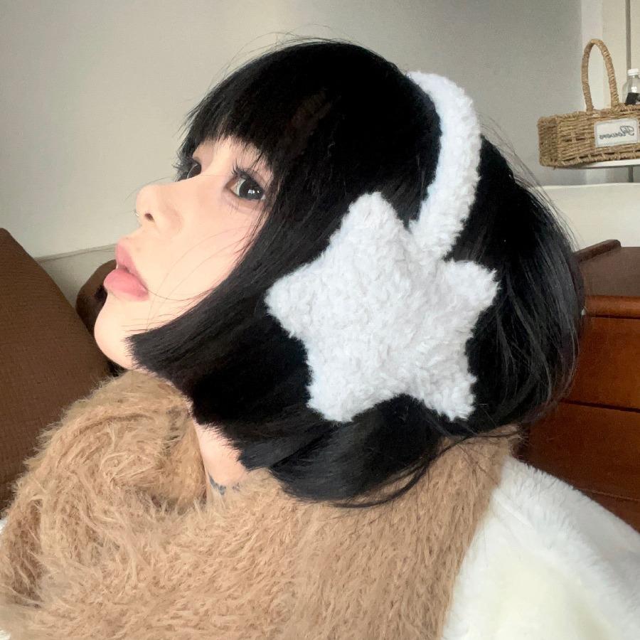 高颜值可爱星星耳机式耳套耳包骑行御寒防冻保暖毛绒护耳耳罩女冬