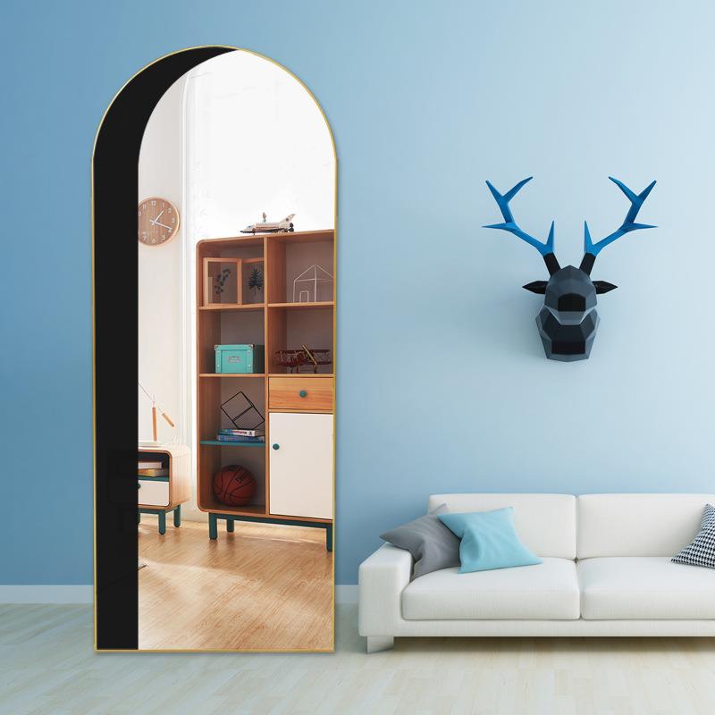 新品ins风穿衣镜北全身落地镜家用壁贴挂墙网红衣帽间试衣镜全欧