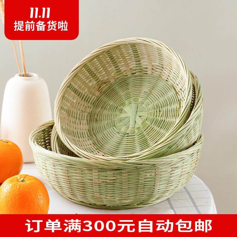 竹青碗三件套馍筐家用竹编竹制品头层竹青篾竹篮广西厂家手编篮