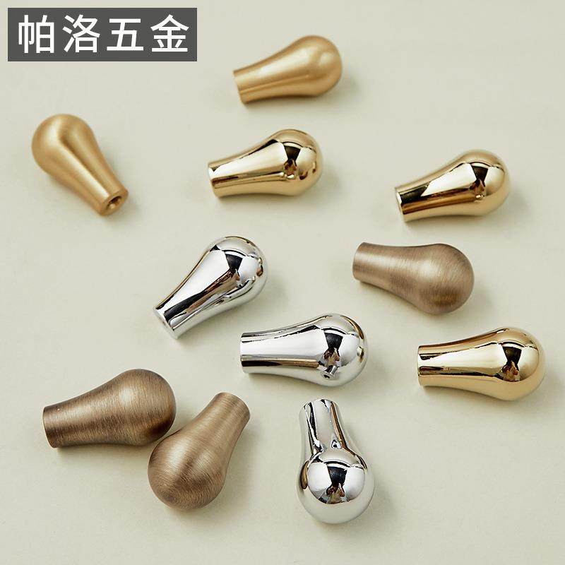 法式电镀古铜轻奢实心衣柜拉手意式极简黄铜银色金色单孔抽屉把手