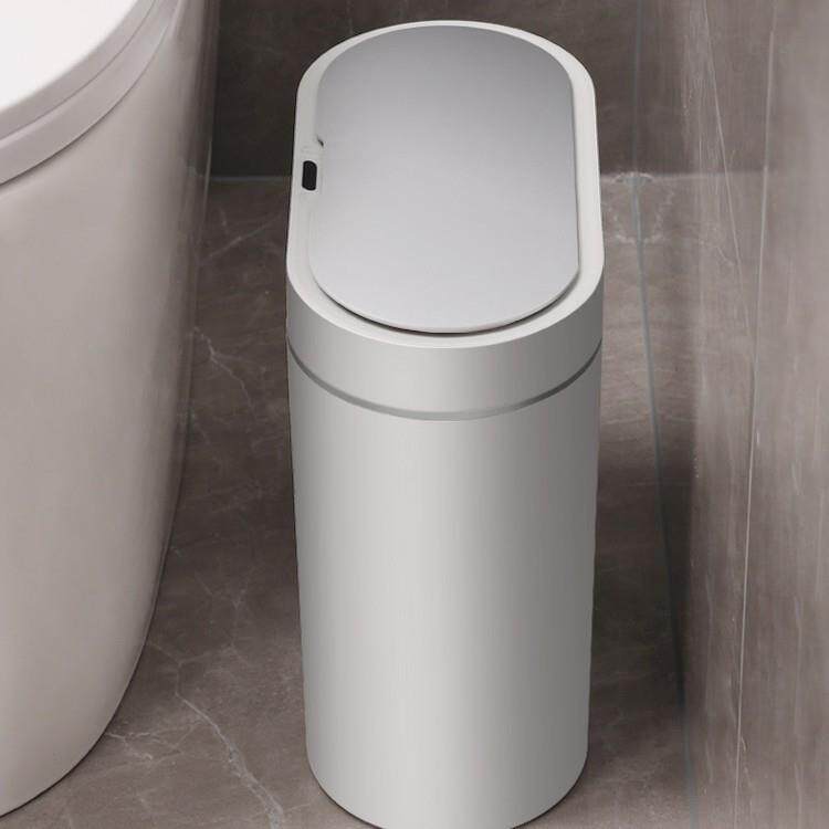 洁安惠智能感应式垃圾桶家用自动卫生间厕所纸篓窄夹缝带盖电动