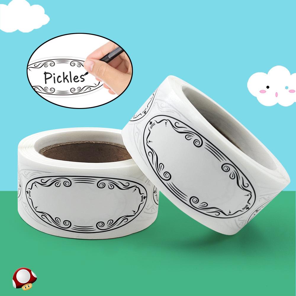 外贸热销现货卷装椭圆形白色可书写标签贴食物分类标记罐子标签