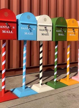 复古英伦风铁艺信箱邮箱模型摆件餐厅酒吧商场影楼网红装饰道具