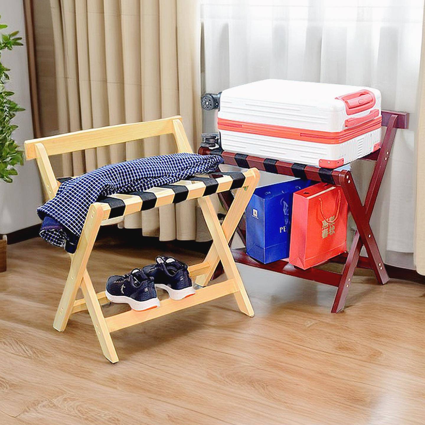 酒店行李边60*50*65架家用折卧室晚上睡觉床放衣服神器置叠收纳物