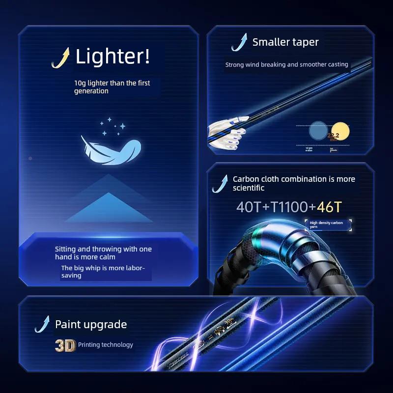 来鹿美人鱼钓竿刺客第二代轻量鱼化大对象钓竿超轻GGK超硬9可竿调