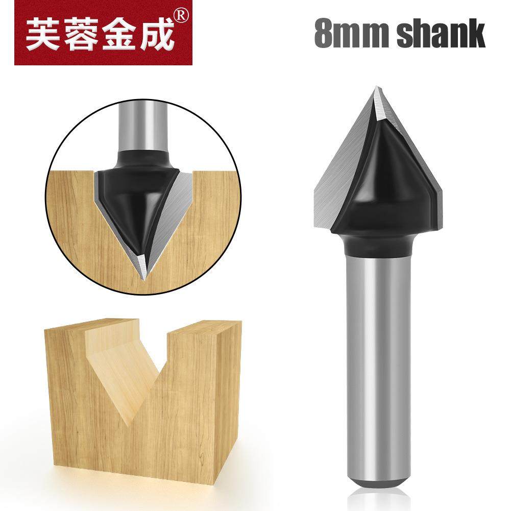 金成8mm柄60度专业级V型刀倒角斜边刀木工修边机刀头折边合金铣刀,五金/工具,圆柱铣刀,淘宝优惠券,粉丝福利购,淘宝优惠卷