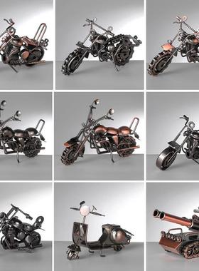 跨境热销复古风铁艺模型工艺品摆件高级感客厅卧室桌面装饰品摆设