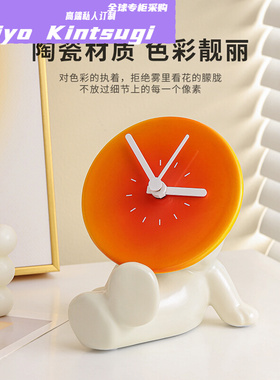 全球购FS落日时钟治愈系桌面摆件客厅卧室玄关装饰品办公室送女生