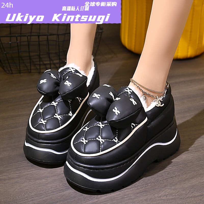 全球购FS2023包跟厚底棉鞋女士冬季新款室内家居家防滑保暖棉鞋冬