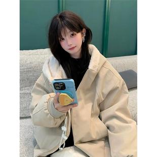 2025超火巨好看的冬装外套棉服女短款小个子加绒加厚保暖连帽棉袄