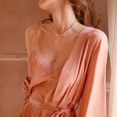 性感睡衣女款 带胸垫吊带睡裙家居服套装 夏季 冰丝纯欲风高级感薄款