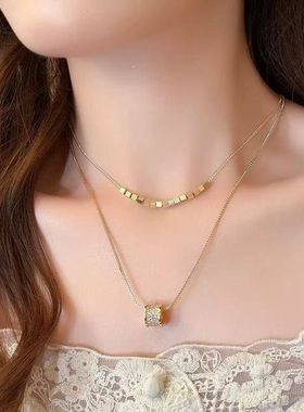 双层叠戴项链女款2026新款毛衣