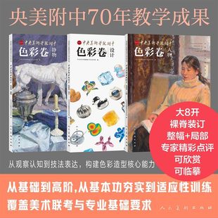 【全3册】中央美术学院附中 色彩卷 人物+静物+设计 艺考必备 素描卷央美附中校藏优秀学生作品丛书技法教程 毕业班 人民美术