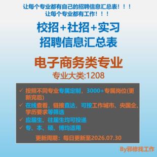 26届电子商务类校招秋招春招国企央企社招实习招聘信息汇总表