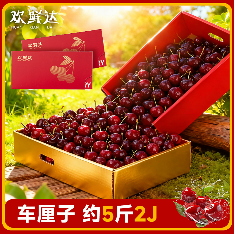 欢鲜达25年新鲜智利车厘子JJ整盒约5斤装2J当季水果包邮坏果包赔