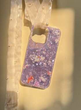 叶菽原创定制《紫织夭》新中式国风清冷小众高级感IMD双层苹果17/14/15/16promax磨砂亮面iPhone秋冬手机壳